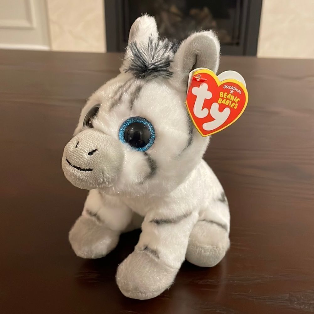 Stripes the Zebra Ty Original Beanie Babies VelveTy NWT Excellent Condition 6.5”
